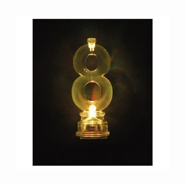 Multicolor Number 8 Flashing Birthday Candle Holder and Candles Set, 5 Pieces, by Way To Celebrate