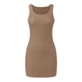 thumbnail image 4 of Toimothcn Tank Top For Women Mini Dress Summer Tank Dress Ribbed Crew Neck Sleeveless Basic Bodycon Mini Dresses Suitable For Outdoor Activities, 4 of 5