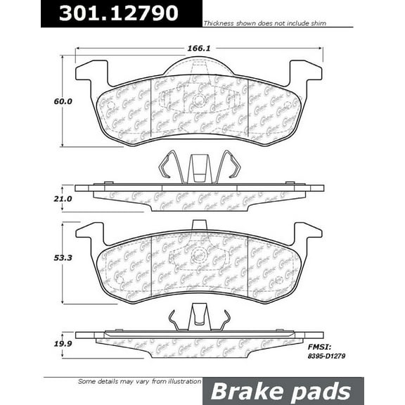 Centric Parts Disc Brake Pad Set P/N:301.12790