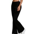 thumbnail image 4 of Women'S Flare Skinny Pants Fold over Leggings Bell Bottom Slim Fit Yoga Pants Y2k Joggers Black L, 4 of 8