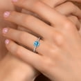thumbnail image 4 of Gem Stone King 10K White Gold Swiss Blue Topaz and Lab Grown Diamond Engagement Ring for Women | 1.40 Cttw | Round 6.5MM | Gemstone November Birthstone | Size 9, 4 of 6