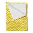 thumbnail image 2 of Yellow Soft Flannel Fleece Blanket, Zig Zag Chevron Pattern in Yellow and White Colors Modern Inspired Art Print, Cozy Plush for Indoor and Outdoor Use, 50" x 60", Yellow and White, by Ambesonne, 2 of 5