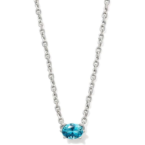 Kendra Scott Collier Pendentif en Argent Cailin avec Cristal Aqua