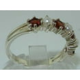 thumbnail image 4 of LBG 18k White Gold Cultured Pearl & Garnet Womans Eternity Ring - Size 5, 4 of 6