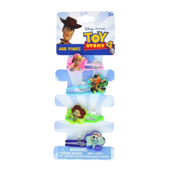 Disney Toy Story 4 Elastic Hair Ponies Ties 4-CT Bo Peep Jessie (Big Girls)