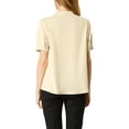 thumbnail image 3 of NOMADIC NOOK Women's 2 Packs Ruffled Button Down Short Sleeves Solid Work Office Blouse, 3 of 7