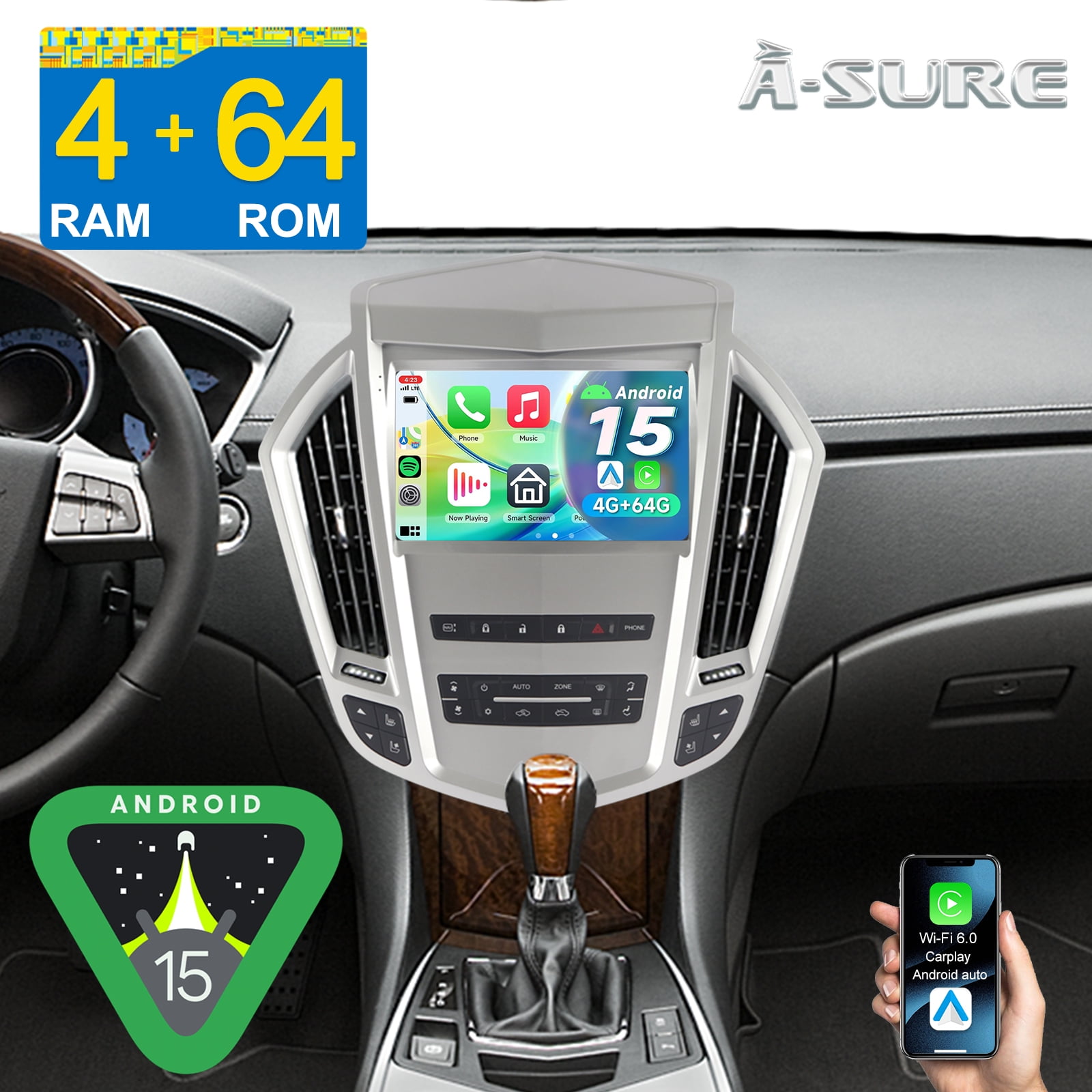 Road Top Wireless Carplay Android Auto Retrofit Kit, Audi A6 A7