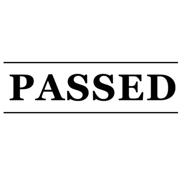 Printtoo Passed Self Inking Rubber Stamp Pre-Inked Office Stamp- Home Office Business Stationery, 47 x 20 mm Black