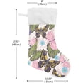 thumbnail image 2 of Coolnut 17.7 Inch Christmas Stockings, 1 PCS Butterflies and Flowers Presonalized Large Stocking Sock for Family Holiday Xmas Party Decorations, 2 of 7