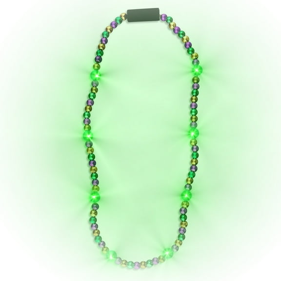 Flashing Mardi Gras Beaded Necklace Flashing Body Light Lapel Pins