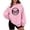 Pink, variant on Women's Spider Mask Graphic Sweatshirt, Solid Long Sleeve Crewneck Casual Loose Pullover for Fall Winter Streetwear, Light Gray, L