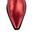 thumbnail image 4 of Jeffrey Campbell Dagget Red Metallic Pull On Block Heel Pointy Toe Western Boots (Red Metallic, 6), 4 of 5