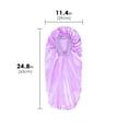 thumbnail image 3 of DODAMOUR Long Satin Bonnet for Women, Double Layer Silk Bonnet with Stretchy Band, Sleeping Cap with Button for Braids Curly Hair (Purple), 3 of 7