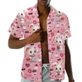 thumbnail image 2 of Uorisanigo Bunny Matching Couple Outfits Valentine's Day Husban and Wife Clothing Men's Button Down Soft Summer Shirt and Womens Short Sleeve Shirts Beach Party Blouse Tops Size S, 2 of 8