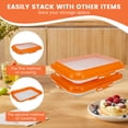 thumbnail image 5 of AEVXKHI 4PCS Vacuum Food Storage Container with Reversible Stretch Lid, Stackable Food Fresh Storage Tray, Safe Food Organizer Box Reusable for Picnic Travel, 5 of 10