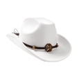 thumbnail image 4 of Casual Western Cowboy Hat Big Brim Photo Props Cosplay Fancy Dress Costume Sun Hats for Women Men ,Teens ,Outdoor ,Hiking, Camping White, 4 of 8