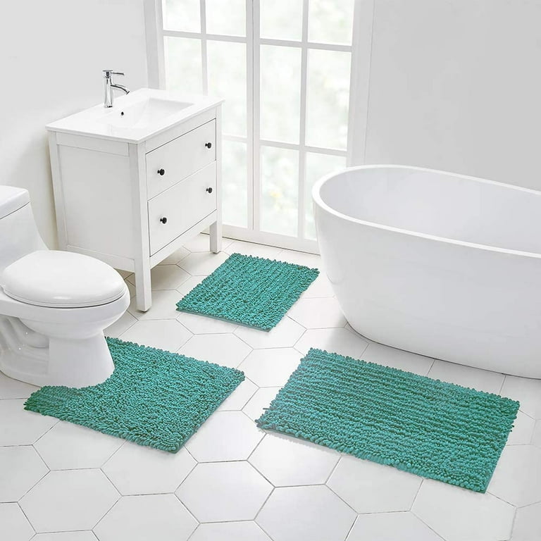 Non Slip Bath Mat Extra Large Bathroom Rugs Water Absorbent Toilet Pedestal  Mats