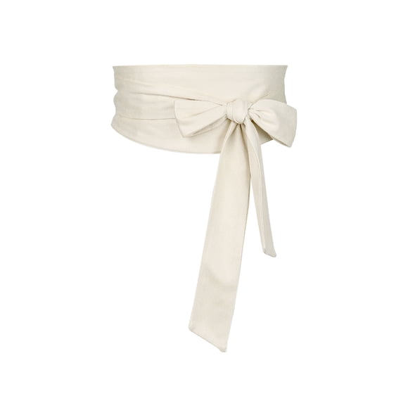 Cinturón Obi sólido para mujeres de tallas grandes INSPIRE CHIC, cinturón de lazo autoadherente, cinturón ancho para vestido de 22.05-32.28" color beige