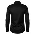 thumbnail image 2 of Camisas Y s Camisa de manga larga con solapa de a juego de colores a la moda informal para hombre (Black, S), 2 of 4