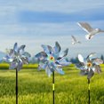 thumbnail image 4 of Repelente de pájaros (paquete de 10), espantapájaros de molino de viento reflectante, ahuyenta a los pájaros del jardín, huerta, hogar, granja, más seguro y eficaz que los pájaros con pinchos y el rep kaili Sencillez, 4 of 5