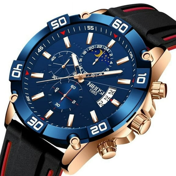 Nibosi New Fashion Mens Watches Top Brand Luxury Silicone Sport Watch Men Quartz Date Clock Waterproof Wristwatch Chronograph - Quartz Wristwatches