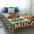 thumbnail image 4 of Teal Brown Retro Coffee Blanket Soft Cozy Warm Throw Blanket for Couch, Plush Fuzzy Flannel Fleece Blankets for Sofa, Farmhouse Vintage Art Watercolor Bed Blankets Lightweight Gifts for Men, 40"x60", 4 of 9
