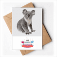 thumbnail image 1 of Koala Body Ears Art Deco Fashion Happy Birthday Greeting Cards Envelopes Blank, 1 of 3