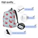 thumbnail image 3 of Disketp Cute Red Crabs With Nautical Mochila de Lona Estampada, Mochila Escolar de Viaje Ligera para Estudiantes y Portátil-Small, 3 of 5
