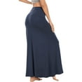 thumbnail image 4 of Women's Stretchy High Waist Ruched A Line Flared Midi Skirt Casual Comfortable Summer Outfit, 4 of 4