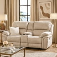 thumbnail image 7 of Tony Manual Reclining Loveseat w Center Console- USB Ports- Sand Brown, 7 of 7
