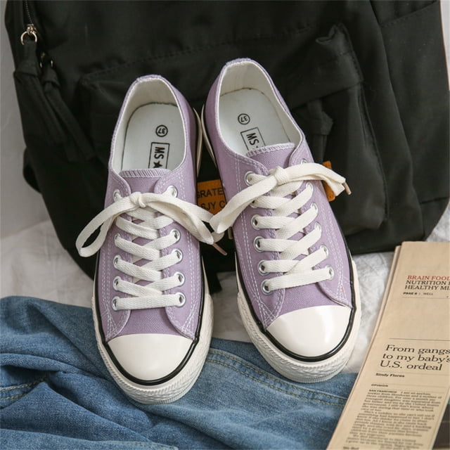 JEW Espadrilles en Toile Classiques Décontractées à Lacets pour Femmes, Violet (US 7.5)