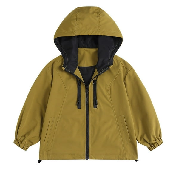 XXWXYD Boys Girls Rain Jacket Waterproof Hooded Windbreaker Coat Lightweight Soft Lining Kids Raincoat Spring Outdoor Windproof Pockets Jackets