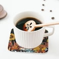 thumbnail image 5 of Yiaed Welcom Fall Print Leather Coasters for Drinks - Cup Coasters Coffee Table Kitchen Table Bar, Home & Office Gifts Handmade Drink Coasters-Square, 5 of 6