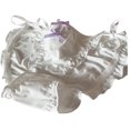 thumbnail image 5 of Lolitas Bows Ruffle Underwear Women's Low Waist Side Tie Panties Soft Breathable Bikinis Panties Ice Silk Underpants, 5 of 9