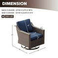 thumbnail image 3 of Outdoor Rust-Proof Steel Frame Swivel Chairs, Set of 2, PE Woven Wicker, Blue, 3 of 9