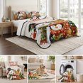 thumbnail image 6 of Quilts King Size Bedding Set, Christmas Lightweight Quilted Comforter, Xmas Snowflake Pine Tree Snowman Elk Penguin Winter Reversible Bedspread Coverlet with Pillow Covers for All Season, 96" x 106", 6 of 9