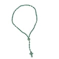thumbnail image 4 of Rosario de cuentas verdes, collar de cuentas brillantes de rosario católico, collar de cuentas de rosario elaborado por expertos, 4 of 12