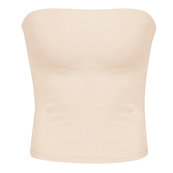 ZIXKCGDSE Tube Tops for Women Slim Fit Crop Top Summer Strapless Shirts Fashion Clothing Size XS