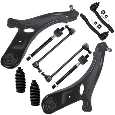 Detroit Axle - 10pc Front End Kit for Hyundai 2012-2017 Accent, 2 Lower Control Arms with Ball Joint Assembly 2 Sway Bars 4 Inner Outer Tie Rods 2 Boots 2013 2014 2015 2016 Replacement