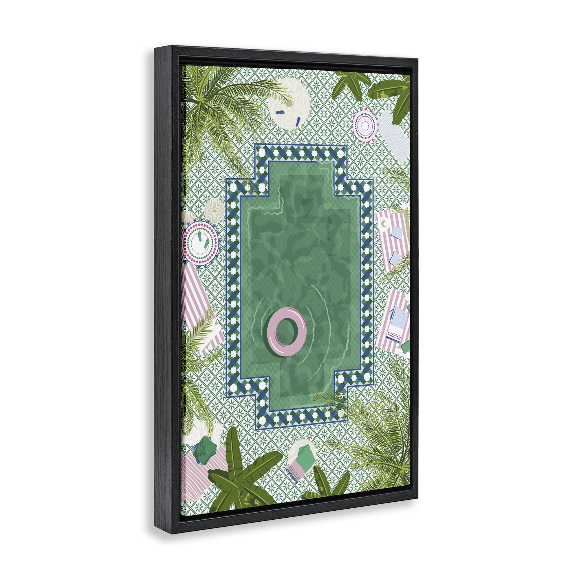 Stupell Industries Morocco Riad Pool Black Framed Floater Canvas Wall Art, design by Vero Illustrates