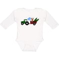 thumbnail image 3 of Inktastic Plaid Christmas Tractor With Cute Reindeer Boys or Girls Long Sleeve Baby Bodysuit, 3 of 5