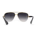 thumbnail image 2 of Luxury Metal Half Rim Tear Drop Officer Pilots Sunglasses Gold Black Smoke, 2 of 4