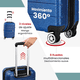 thumbnail image 3 of Juego De Maletas Compass Chicago Azul De 20", Backpack Y Neceser Con Candado TSA Y 8 Ruedas 360°, 3 of 6