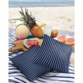 thumbnail image 3 of Outdoor Waterproof Throw Pillow Covers Set of 2 Navy Blue Stripe Decorative Pillowcases Square Outdoor Pillows Cushion Case 16x16 Inch Vertical Striped Patio Pillows for Couch Sofa Bed Garden, 3 of 7