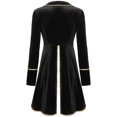 thumbnail image 7 of Zaldita Womens Circus Ringmaster Halloween Outwear Velvet Steampunk Victorian Tailcoat Jacket Black 3XL, 7 of 7