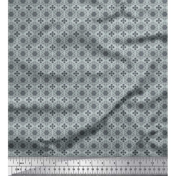 Soimoi Rayon Fabric Leaves & Floral Shirting Print Fabric by Yard 42 Inch Wide