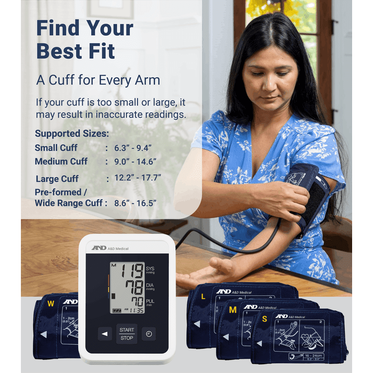 A&D Medical Bluetooth Blood Pressure Monitor, Upper Arm, Wide Cuff