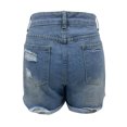 thumbnail image 4 of Tawop Jean Shorts for Women Cuffed Denim Buttons Distressed Ripped Jeans Shorts, 4 of 8