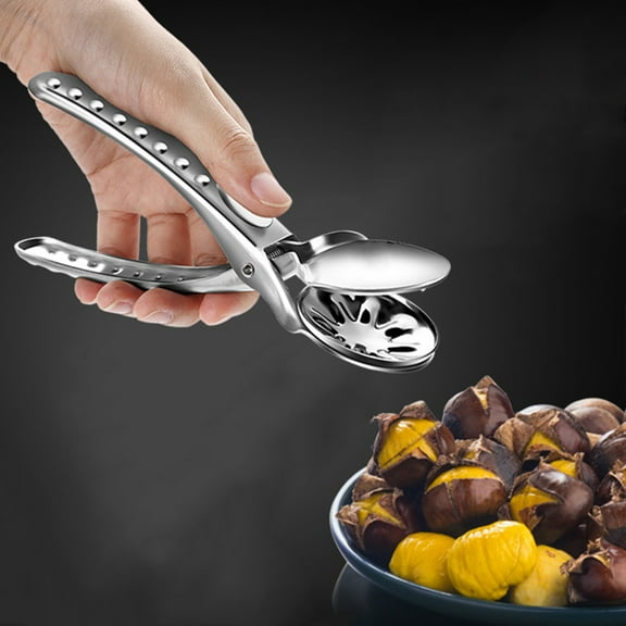 opvise Nutcracker Chestnut Opener Stainless Steel Chestnut Cutter Tool Chestnut Clip Ergonomic Handle Walnut Opener A