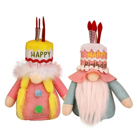

XCVBTZQG Birthday Faceless Doll Decoration Hat Window Cake Doll Creative Couple Dwarf Gift Ornaments Plush toy Brand design(Clearance)